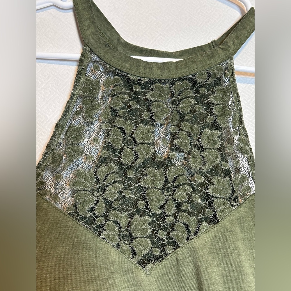 Mudd Olive Green Lace Halter Dress - Picture 3 of 10